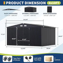 8x10 FT Metal Storage Sheds Outdoor, Metal Yard Sheds MetalGarden Shed Kit, MetalTool Shed with Lockable Door, Utility Buildings with Air Vent for Backyard Garden Patio Lawn by GreenHaven Gardens
