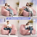 HABUTWAY Bean Bag Chair, Giant Bean Bag Chairs for Adults and Kids, Bean Bag Sofa, Lazy Floor Sofa, Faux Fur Beanbag Chair with Armrests for Living Room Bedroom (Pink) by CozyNest Decor