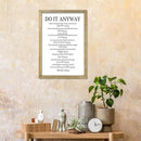 Do It Anyway Mother Teresa Wall Art Decor 16x11 Inch Wooden Framed Wall Hanging Sign (Wood) by CozyNest Decor