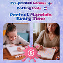 Pinwheel Crafts Painting Kit Mandala for Kids Ages 6-12 - Dot Painting Canvas Set with Mandala Dotting Tools, Paints, Brushes, Easy Instruction - Relaxing DIY Gift, Arts and Crafts Kit for Teens by TinyTreasures Baby Boutique