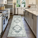 Lahome Boho Runner Rug for Hallway - 2x7 ‎Stain Resistant Non-Slip Kitchen Runners Non Skid Washable 7 Ft Lightweight Throw Bathroom Runner, Oriental Distressed Print Runner for Bedroom Laundry Room by TinyTreasures Baby Boutique