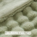 NEWCOSPLAY Faux Fur Twin Blanket Sage Green Bubble Blanket Thick Warm Soft for Couch Sofa Bed 550GSM (Sage Green, Twin(60"x80")) by CozyNest Decor