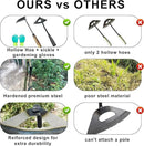 Pack of Weeding Tool Hollow Hoe and Japanese Sickle Garden Tool and a Pair of Professional Gardening Gloves - Heavy Duty Very Sharp Gardening Hand Tools for Landscaping - Nejiri Gama Hoe by GreenHaven Gardens