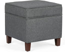 Adeco Chest and Footrest-Square Seat Storage Bench Ottoman, Gray by CozyNest Decor