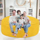 6FT Bean Bag Chair, Large Bean Bag Chairs with Memory Foam Filled, Fluffy Beanbag Sofa with Dutch Velvet Cover, Round BeanBag Chairs for Living Room, Playroom - Lemon by TinyTreasures Baby Boutique