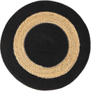 REDEARTH · Cylindrical Pouf Foot Stool Ottoman - Jute Braided Pouffe Poof Accent Sitting Footrest for The Living Room, Bedroom, Nursery, Patio, Lounge & Other Rooms (14.5”x14.5”x16”; Black Natural) by CozyNest Decor