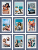 Vittanly 5x7 Picture Frames Set of 9, Shatter Resistant Plexiglass, Display 4x6 Pictures with Mat or 5x7 without Mat, Photo Frames for Wall or Tabletop, Engineered Wood, Navy by CozyNest Decor