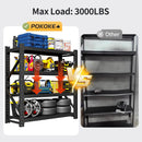 Garage Shelving Unit, 4 Tier Heavy Duty Racks, Easy Assembly, Metal Racks with Adjustable Shelves, 3000 LBS Load Capacity,for Warehouse,Basement (Black, 19.7" D x 59.1" W x 78.7" H) by GreenHaven Gardens