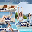 YOOLIFE Initial Canvas Waterproof Beach Tote Bag Zipper Personalized Gifts for Women Her Birthday Travel Beach Essential by TinyTreasures Baby Boutique
