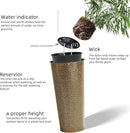 KOL 25" H. Metal Hand-Hammered Planters with Inner Pots 2-Pack, Bronze Decor Planter for Deck, Patio, Porch - Galvanized Steel Handcrafted Flower Pot - w/Water Level Indicator - Indoor Outdoor Use by GreenHaven Gardens