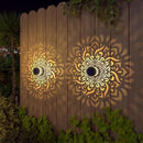 4 Pack Solar Fence Lights Metal Solar Powered Outdoor Wall Deck Step Lights Mandala Theme Waterproof Fence Light for Garden Post Patio Backyard Decor (4 Pack) by CozyNest Decor