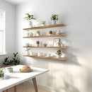 48 Inch Floating Shelves for Wall Rustic Light Wood Wall Shelves for Bedroom Set of 4 by CozyNest Decor
