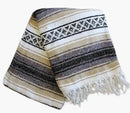 Del Mex Classic Mexican Blanket, Large Authentic Woven Falsa Throw (70"x50"), Artisan Southwest Décor for Beach, Yoga, Outdoors (Tan) by CozyNest Decor