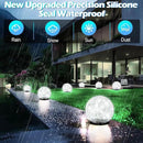 Garden Solar Ball Lights Outdoor Waterproof, 50 LED Cracked Glass Globe Solar Power Ground Lights for Path Yard Patio Lawn, Outdoor Decoration Landscape White (2 Pack 4.7'') by GreenHaven Gardens