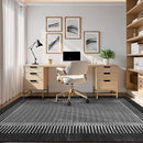 Wonnitar Washable Striped 5x7 Washable Area Rug, Non-Slip Black Berber Stripe Rugs for Living Room, Low Pile Minimalist Floor Carpet Rugs for Bedroom Dining Room Home Office (Black,5' x 7') by CozyNest Decor