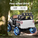 4WD Kids Ride on Car Truck, 12V 7Ah Kids Electric Vehicles Car Ride on Toy for Toddlers 3-5 with Remote Control - White by TinyTreasures Baby Boutique