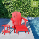 GREENVINES Adirondack-Ottoman | Set of 4 | HDPE Plastic | Outdoor Footrest | All Weather | Foot Rest | Foot Stool | Red | for Adirondack Chair | for Patio Backyard Pool by CozyNest Decor