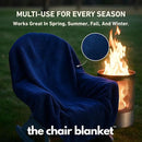 CITYBONFIRES The Chair Blanket™ Reversible Waterproof with Sherpa Lining – Portable Outdoor Cover for Camping, Sports & Patio – Folds into Carry Pouch with Strap - Navy by GreenHaven Gardens
