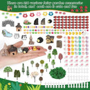 Thrilez 210 Pieces Miniature Fairy Garden Accessories, Including Resin Animals, Miniature Figurines, Micro Landscape Ornaments Kit, Fake Diorama Trees for Fairy Garden Decor by CozyNest Decor