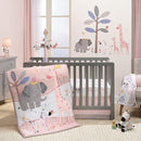 Lambs & Ivy Jazzy Jungle 3-Piece Safari Animals Pink Baby Crib Bedding Set by TinyTreasures Baby Boutique