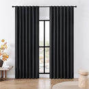 Joydeco Faux Linen Blackout Curtains for Bedroom,Black Blackout Curtains 90 inches Long,100% Blackout Solid Thermal Insulated Window Drapes Luxury Decor for Living Room（W52xL90 Inch,Black） by TinyTreasures Baby Boutique
