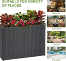 LEWIS&WAYNE Large Rectangular Block Planter Box Handmade Wicker Tall Planters for Outdoor Plants with Removable Liners Modern Planter for Indoor Outdoor Patio Deck - Black, 38''x11''x30'' by GreenHaven Gardens