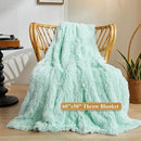 XeGe Luxury Faux Fur Throw Blanket, Aqua Soft 50x60 Fluffy Blanket Throw, Shaggy Plush Decorative Couch Blanket, Cute Furry Throw Holidy Fuzzy Lap Blanket for Kids Women Men Teen Girls Aqua Green by CozyNest Decor