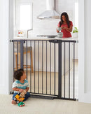 Cumbor 36" Extra Tall Baby Gate for Dogs and Kids with Wide 2-Way Door, 29.7"- 46" Width, and Auto Close Personal Safety for Babies and Pets, Fits Doorways, Stairs, and Entryways, Black by TinyTreasures Baby Boutique