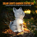 Solar Garden Statue Cat Figurine - Solar Cat Outdoor Statues, Waterproof Resin Cat Sculpture for Yard, Patio, Lawn, and Garden Decoration for Garden Mom Grandma by GreenHaven Gardens
