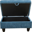 Ottoman Rectangular Storage Ottoman Bench, Flannel Footrest Stool Footstool with Lid for Living Room, Bedroom, Entryway, Blue, 34"x22.8"x17.5" by CozyNest Decor