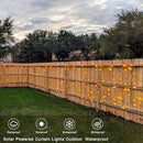 Solar Powered Curtain Lights 33ftx 3ft 500 LED Outdoor Curtain Lights Waterproof with Remote Timer for Garden Patio Fence Wedding Wall Gazebo Decor - Warm White