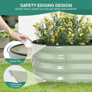 Galvanized Raised Garden Bed Outdoor - 4×2×1ft Planter Raised Beds for Gardening | Oval Metal Garden Planter Box with Safety Edging and Gloves for Vegetables Fruits Flowers - AvocadoGreen