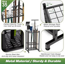 Garden Tool Organizer, Yard Tool Tower Rack for Garage Organization and Storage, Up to 35 Long-Handled Tools/Rakes/Brooms, Heavy Duty Steel Garden Tool Stand for Shed, Outdoor, Black by GreenHaven Gardens