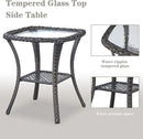 3 PCS Patio Furniture Set - Mixed Grey Wicker Swivel Rocking Chair Set with Side Table by GreenHaven Gardens