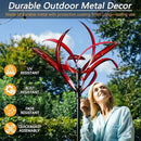 82 inch Wind Spinners Outdoor - Extra Large Metal Wind Sculptures & Spinner with Stake, Big Clearance Windmills for The Yard and Garden, Tall Yard Art Decor-Burgundy Red by GreenHaven Gardens