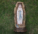 MeritMode Virgin Mary Collectible Figurines - Our Lady of Lourdes in Grotto Design, Handcrafted Resin Religious Gifts Decor for All Faiths, 12.5" H by GreenHaven Gardens