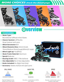 2PM SPORTS Vinal Girls Adjustable Flashing Inline Skates, All Wheels Light Up, Fun Illuminating Skates for Kids Men Adult Women and Boys by TinyTreasures Baby Boutique