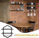 Wall Mounted Wine Stemware Rack, Metal Hanging Wine Glass Display Holde Holds 3 Cups 2 Bottles, Elegant Storage for Kitchen Dining Room Bar Wine Cellar (Black 1) by CozyNest Decor