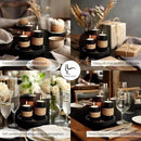 IYARA CRAFT Tealight Candle Holders with Tray – Set of 3 Handmade Wooden Candle Holders with Natural Rope Accent – Rustic Black Decor for Table Centerpiece, Office or Gift by CozyNest Decor