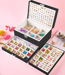 Earring Jewelry Box for Women Girls Stud Organizer, 5 Layers Black Jewelry Organizer Box With Lock Earring Holder Organizer Ring and Necklace Jewelry Box with Earrings Holder for Women Girls by TinyTreasures Baby Boutique