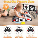 High Contrast Baby Toys for Newborn Infant 0-6 Months Montessori Tummy Time Black and White Sensory Crinkle Toys 0-3 3-6 Months Soft Books Carseat Toys for Baby Boys Girls Easter Basket Stuffers Gifts by TinyTreasures Baby Boutique