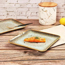 Ceramic Dinner Plates Dish Set,Set of 4,for Lunch snacks -Microwave Oven & Dishwasher Safe,Scratch Resistant,Dinnerware Kitchen Porcelain Serving Dishes,9 inch Square by CozyNest Decor