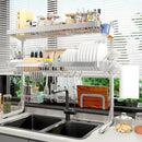 VNKZI Over Sink Dish Drying Rack, 3 Tier Full Stainless Steel Storage Adjustable Length (25.98'' to 36.61'') Kitchen Rack, Multifunctional Expandable Counter Organizer, Space Saver Dish Rack by CozyNest Decor