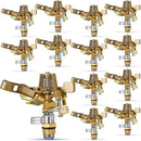 Ferraycle 12 Pieces 1/2 Inch Brass Impact Sprinkler Head with Nozzles Heavy Duty Adjustable 0-360 Degrees Impulse Sprinkler Head Lawn Watering for Yard Irrigation by GreenHaven Gardens