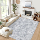 COZYLOOM Area Rug 4x6 Modern Washable Distressed Accent Carpet with Non-Slip Backing, Ultra-Soft Contemporary Geometric Floor Mat for Living Room, Kitchen, Bedroom, Grey by TinyTreasures Baby Boutique