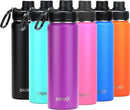 DRINCO Stainless Steel Water Bottle Spout Lid Vacuum Insulated Double Wall Water Bottle Wide Mouth (40oz 32oz 22oz 18oz 14oz) Leak Proof Keep Cold Sport Camping Hiking (22 oz, 22oz Purple) by CozyNest Decor