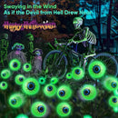 Halloween Solar Lights Outdoor: 4 Pack Upgraded 24 LED Scary Eyeball Lights for Garden Yard Lawn Pathway Landscape Decor, Green Outside Decorations by GreenHaven Gardens