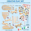 Klever Kits 4 DIY Wooden Aircrafts-Build & Paint Your Own Wooden Airplane Craft Kit, Art & Craft Kit DIY Projects, Easy to Assemble Birthday Gifts for Boys 6-12 Year Old by TinyTreasures Baby Boutique