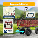 VIVOHOME Heavy Duty 880 Lbs Capacity Mesh Steel Garden Cart Folding Utility Wagon with Removable Sides and 4.10/3.50-4" Wheels 10 inch Tire(Red) by GreenHaven Gardens