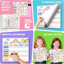 Reward Chart for Kids,Magnetic Behavior Chore Chart for Kids at Home,26 Rainbow White Chore Charts,1960 Star Stickers,56 Reward Stickers,Incentive Chore Chart to Develop Responsibility and Good Habits by CozyNest Decor